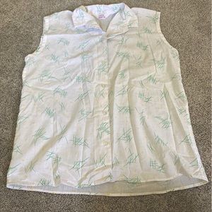 Vintage 80s Classic Fashions Button Up Tank Top